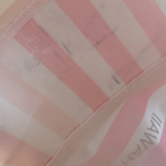 Victoria's Secret Pink & White Striped Tote beach bag with Miami St Bart Hawaii - Picture 9 of 10